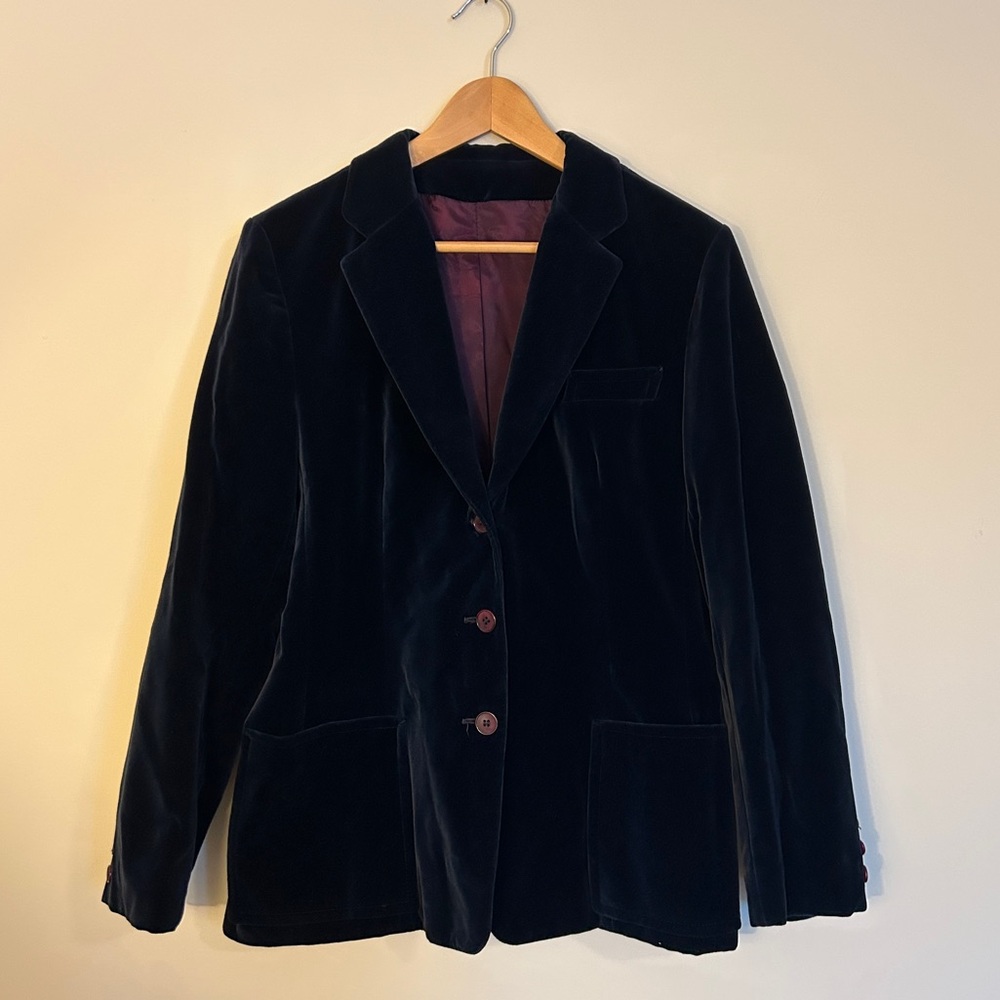 Vintage Neiman Marcus Navy Velvet Blazer